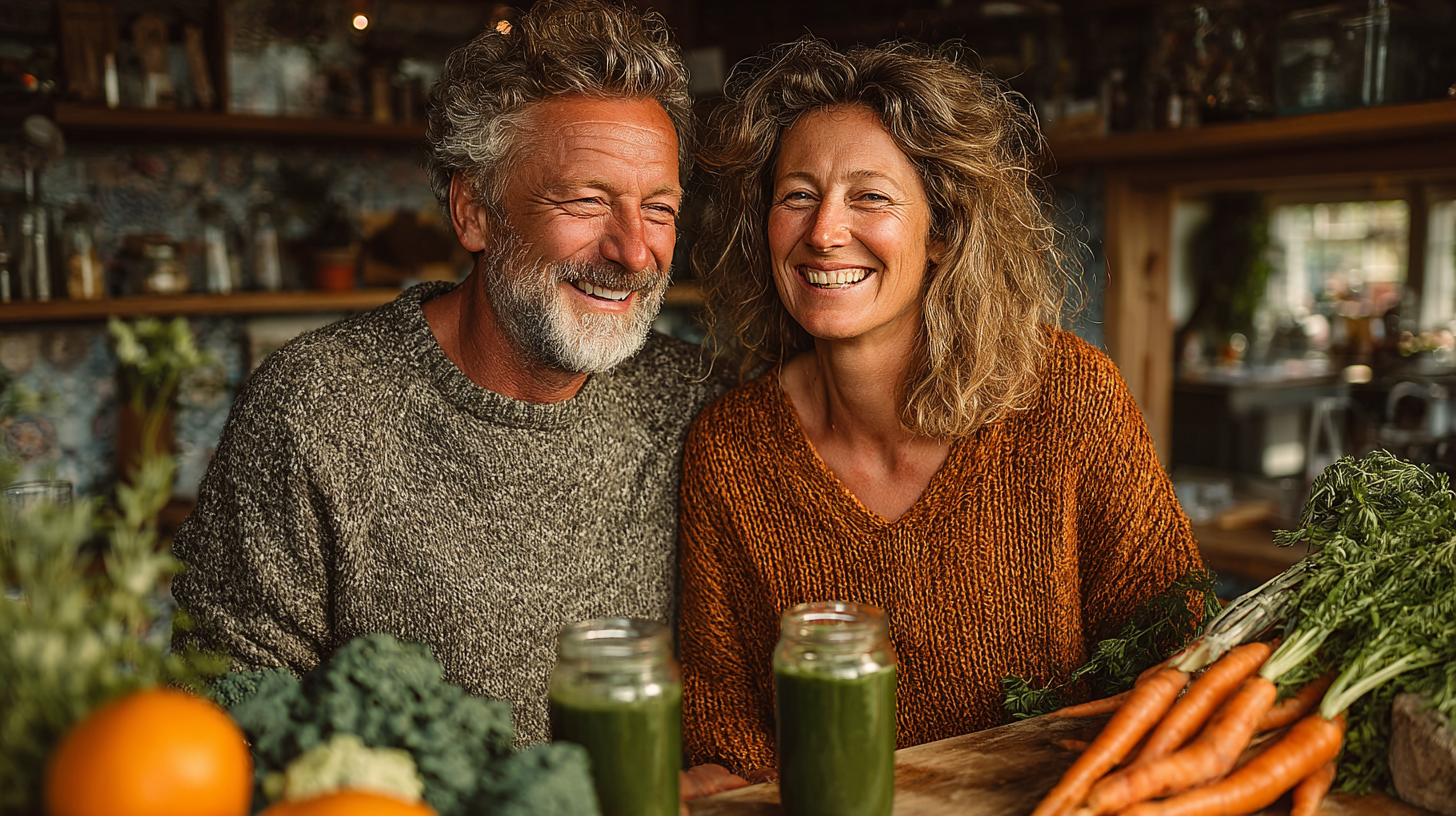 Здорова родина готує корисну їжу разом на кухні